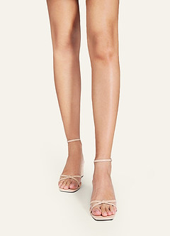 front Ankle Strap Cross Knot Heel Sandals