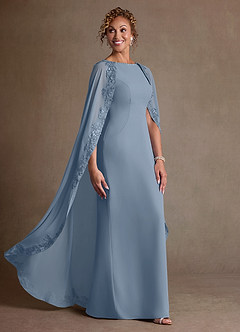 Azazie Artemisia Klänningar till brudens mor Klä Tubklänning i Chiffong Spets Dammblå image2