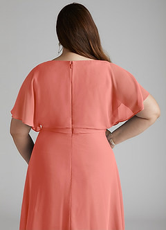 Azazie Aaliyah vestidos de dama de honor modestos Vestido Corte en A Plisado Scoop Hasta el suelo Gasa image10