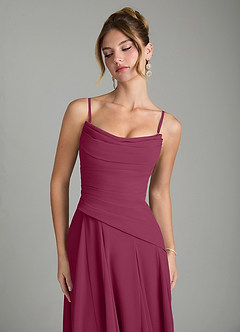 Azazie Gabriela Bridesmaid Dresses Mulberry A-Line Corset Chiffon Dress image9