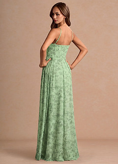 Abito Maxi Felce Verde Floreale Florisca image2