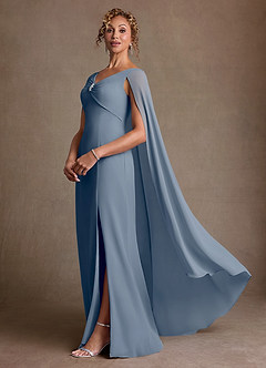 Azazie Boudica 신부의 어머니 드레스 A라인 주름진 쉬폰 플로어 길이 드레스 image2