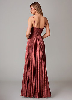 Azazie Akiko Bridesmaid Dresses Terracotta A-Line Sweetheart Neckline Floral Burnout Dress image2