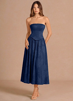 Isaura Navy Midi Dress image5