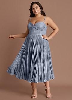 Annie Powder Blue Pleated Midi Dress image1