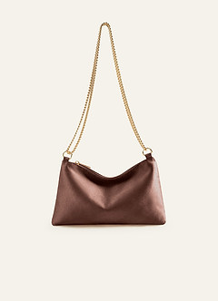 Matching Color Metallic Satin Adjustable Shoulder Bag