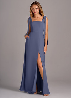 Azazie Debra Bridesmaid Dresses Stormy A-Line with Pockets Chiffon Convertible Dress image1