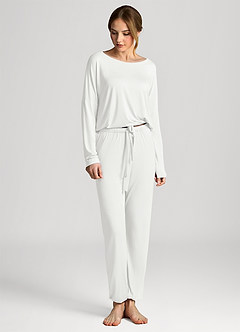 front Comfort Stretch Long Sleeve T-Shirt Pajama Set