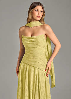 Azazie Gabriela Robes de demoiselle d'honneur Robe Trapèze en Blumen-Burnout Sans bretelles Canari image8