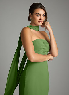 Azazie Saylor Bridesmaid Dresses Basil Mermaid Strapless Chiffon Dress image2