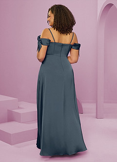 Barbie ♥ Azazie Bridesmaid Dresses Twilight A-Line Off the Shoulder Stretch Satin Dress image2