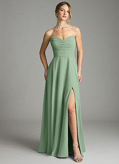 Azazie Ayla Abiti da Damigella Abito A-Line in Chiffon Scollo a Cuore Matcha image5