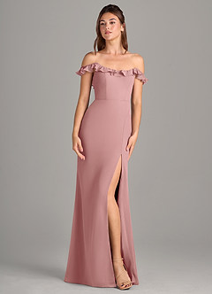 Azazie Callie Brautjungfernkleider Wandelbar Meerjungfrau-Linie Seitliche Cut-Outs Chiffon Kleid Altrosa image7