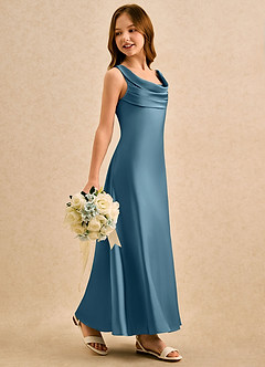 Azazie Raspberry Girls Formal Flower Girl Klänningar Klä A-Line i Stretch Satin Plisserad image3