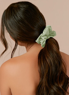 front Matching Color Bridesmaid Stretch Satin Over Size Scrunchies