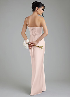 Azazie Sabrina Bridesmaid Dresses Blushing Pink Mermaid Corset Stretch Satin Dress image2