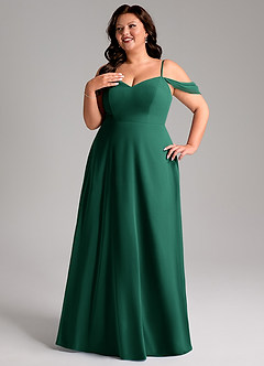 Azazie Marley Bridesmaid Dresses Emerald A-Line Off the Shoulder Chiffon Convertible Dress image14