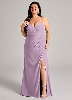 Azazie Maci Brudepigekjoler Skede Plisseret Chiffon Gulv-længde Kjole image8