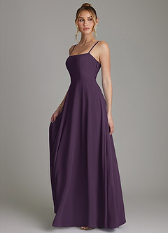 Azazie Elita Bridesmaid Dresses Plum A-Line Pleated Chiffon Dress image5