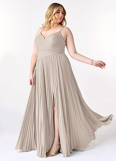 Azazie Vini Bridesmaid Dresses Frost A-Line V-Neck Pleated Chiffon Dress image10