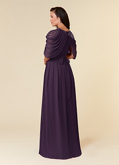 Azazie Olena Mother of the Bride Dresses Plum A-Line Sequins Chiffon Dress image4