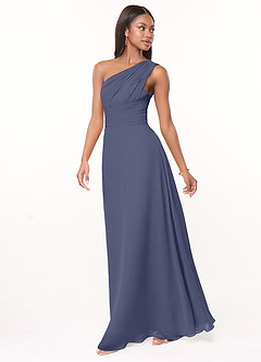 Azazie Ashley Bridesmaid Dresses Stormy A-Line Ruched Chiffon Dress image4
