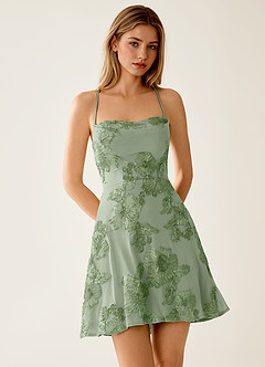Lysandra Sage Stretch 3D Flowers Corset Mini Dress image5