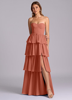 Azazie Faye Bridesmaid Dresses Clay A-Line Sweetheart Neckline Chiffon Dress image4