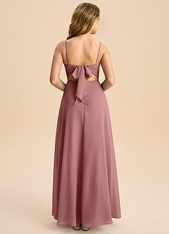 Azazie Shale Junior Desert Rose A-Line Bow Chiffon Dress image1
