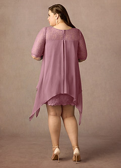 Azazie Flo Mother of the Bride Dresses Vintage Mauve A-Line Lace Chiffon Dress image7