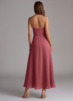 Azazie Wren Jurken voor bruidsmeisjes Jurk van Chiffon met A-Lijn Strapless Merlot image4