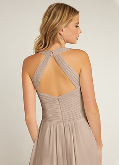 Azazie Claudia Final Sale Taupe A-Line Sweetheart Neckline Chiffon Dress image6