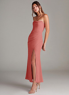 Azazie Leonis Bridesmaid Dresses Antique Rose Mermaid Strapless Chiffon Convertible Dress image3