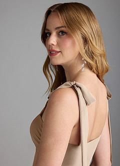 Azazie Lizet Bridesmaid Dresses Taupe A-Line Sweetheart Neckline Chiffon Dress image6