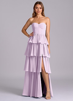 Azazie Faye At-home Try On Dresses Black A-Line Sweetheart Neckline Chiffon Dress image1