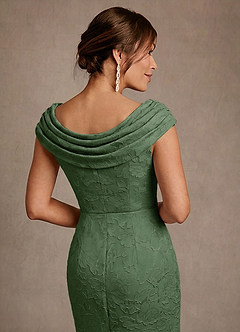 Azazie Irvine Mother of the Bride Dresses Eucalyptus A-Line Pleated Floral Burnout Dress image5