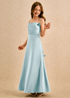 Azazie Kandi Girls Formal Final Sale Dusty Rose A-Line Sweetheart Neckline Stretch Satin Dress image2