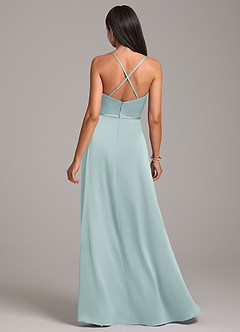 Azazie Naeem Bridesmaid Dresses Mist A-Line Stretch Satin Dress image6