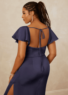 Christian Siriano Bridal for Azazie 1005 Bridesmaid Dresses Stormy Sheath Sweetheart Neckline Stretch Satin Dress image10