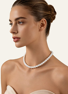 front Collar clásico de perlas