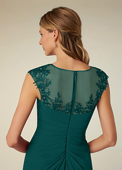 Azazie Libby Mother of the Bride Dresses Peacock A-Line Scoop Sequins Chiffon Dress image6