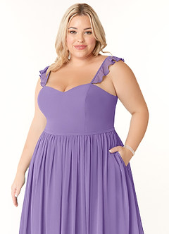 Azazie Metz Final Sale Tahiti A-Line Sweetheart Ruched Chiffon Dress image11