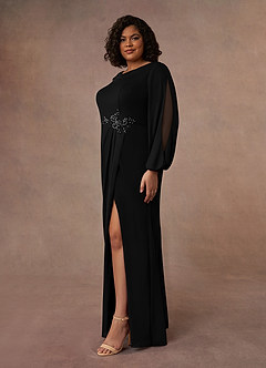 Azazie Satasha Vente finale Robe Trapèze en Maille Col bénitier Dentelle Champagne image8