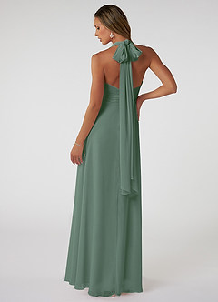Azazie Fifi Bridesmaid Dresses Eucalyptus A-Line Strapless Chiffon Convertible Dress image3