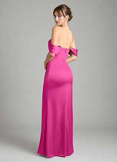Azazie Johana Vestidos de damas de honor Vestido de Fucsia de Satén Elástico de Corte Sirena Convertible con Vestidos sin tirantes image8