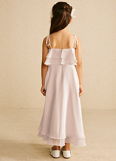 Azazie Temi Flower Girl Dresses Rose Petal A-Line Spaghetti Strap Chiffon Dress image5