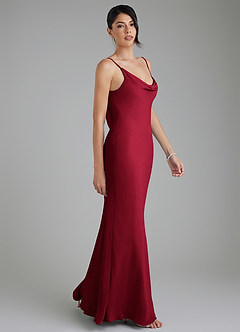 Azazie Veronica Bridesmaid Dresses Burgundy Sheath Chiffon Dress image8