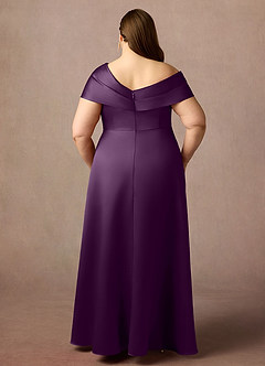 Azazie Marissa Mother of the Bride Dresses Grape A-Line Pleated  Mikado Dress image2