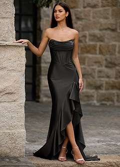 Siren Schwarz Meerjungfrau-Ballkleid image2