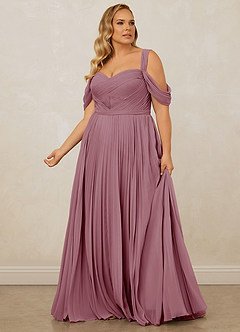 Christian Siriano Bridal for Azazie 1013 Bridesmaid Dresses Vintage Mauve A-Line Off the Shoulder Chiffon Dress image13